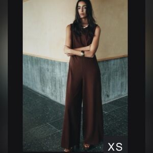 Zara Chocolate Brown Sleeveless Jumpsuit